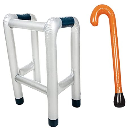 KOMBIUDA 2stücke Aufblasbarer Rollator und Gehstock Party-kostümrequisiten Lustige Accessoires zum Aufblasen für Halloween und Maskenbälle