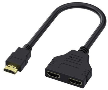 Mikiuly Prise HDMI Double, Splitter HDMI, Répartiteur de câble 1 Entrée 2 Sorties Double Prise, Doubleur pour LED, LCD, TV, HD, DVD