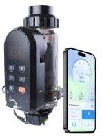 HOUSOUTION - Sistema de clorador de piscina de agua salada, generador de cloro salado con control de aplicación inteligente, sistema de piscina de agua salada, clorador para piscina enterrada, celda