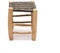 ZocoChic Tabouret artisanal marocain, assise tressée en corde noire, structure en bois naturel, 30 x 30 x 40 cm