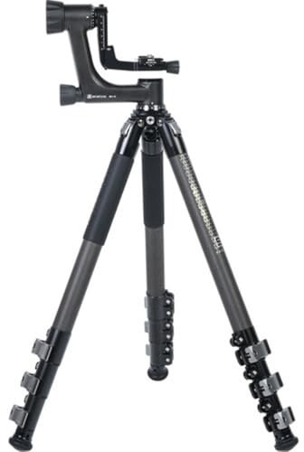 SPORTICH SP324+BH-10 Optics Carbon Fiber Tripod with Gimbal Head, 57 Heavy Duty Travel Tripod for Binoculars, Spotting Scopes, Cameras, Max Load 18kg/40lbs