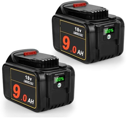 WVGFAUXA Battery Pack Battery,Compatible For Dewalt,18V 20V Power Tool Replace Battery Accessories For DCB200 Rechargeable Lithium Batteries(2 PCS 9Ah battery)