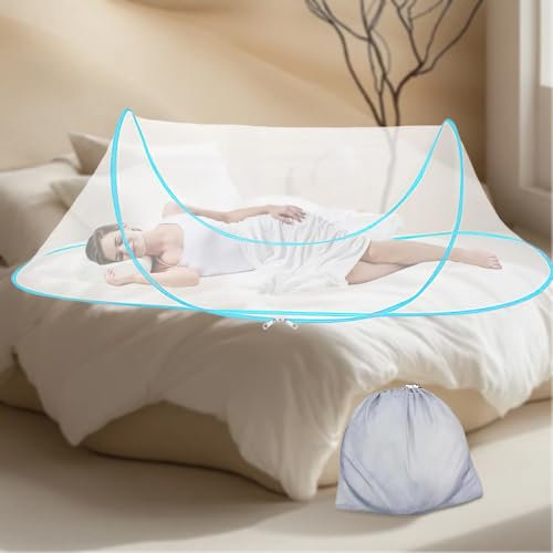 Shyllin Mosquitera Cama, 200 x 80 x 56 cm, Mosquitera Plegable Portátil, Mosquitera Emergente, Mosquitera de Viaje, Mosquito Net, Repelente de Mosquitos Eficaz