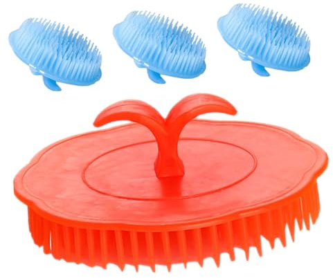 MUCKLILY 4stücke Kopfhautbürste Zum Haarewaschen Haarreinigung Massagepinsel Kopfhautpeeling Wäscher Kopfhaut Massager Gegen Schuppen Duschzubehör Für Haarpflege