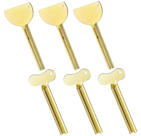 LRXIYODE Tubenquetscher Zahnpasta Ausdrücker 6 Stück aus Zinklegierung Metall mit Elegantem Design zur Effizienten Tubenentleerung für Zuhause und Reise