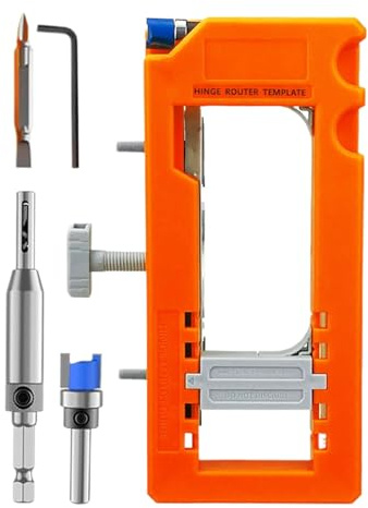 Qfdiwr Planer Door Hinge Jig Kit - Hinge Installation Punch | Adjustable Mortise Jig for 8-13cm Lengths Shower Cabinet Garage Indoor Outdoor