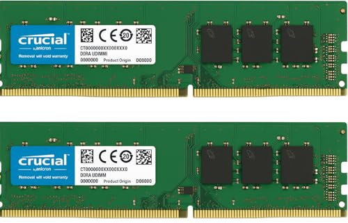 Crucial 32Gb 2X 16GB DDR4 2133MHz UDIMM Desktop RAM CT16G4DFD8213 - Perfettamente compatibile - Samsung originale - 10 anni di garanzia - PC4-17000 Non-ECC Memoria per ASUS MSI Gigabyte HP Dell Lenovo