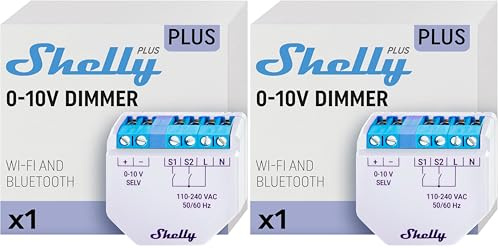 Shelly Plus 0-10V Dimmer | Wi-Fi & Bluetooth Smart Dimmschalter Controller | Lichtsteuerung | iOS Android App | Kein Hub erforderlich | Kompatibel mit Alexa und Google Home | Smart Scenes
