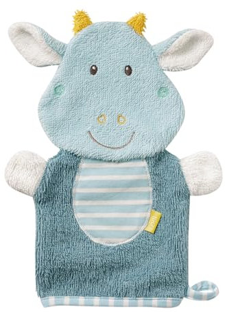 Fehn 065206 Waschhandschuh Drache / Waschlappen mit Tiermotiv für fröhlichen Badespaß, für Babys und Kinder ab 0+ Monaten