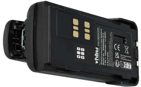 vhbw Akku kompatibel mit Motorola DP2400e | DP2000, DP2600E, DP2600, DP2400 Funkgerät, Walkie Talkie (1800 mAh, 7,4 V, Li-Ion) + Gürtelclip