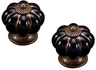 2 Pack Lovely Cartoon Pumpkin Knobs for Door,Drawer,Cabinet,Wardrobe (Black)