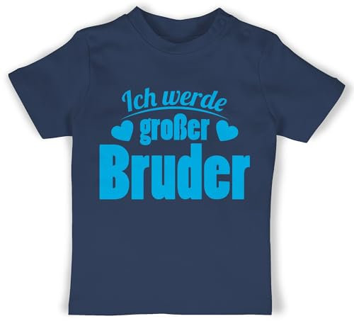 Baby T-Shirt Mädchen Jungen - Ich werde großer Bruder - 12/18 Monate - Navy Blau - Big Brother Shirt große brüder Geschwisterliebe Tshirt Outfit Bruder gro er t-Shirts 2023