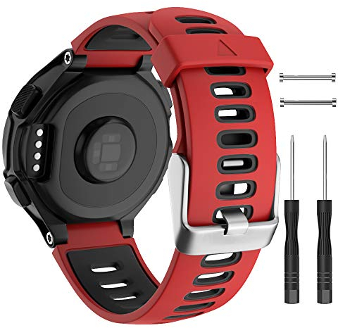 ISABAKE Armband für Garmin Forerunner 735XT/235, Soft Silikon Ersatzband für Forerunner 620 630 235Lite 220 230 Smartwatch-Zubehör