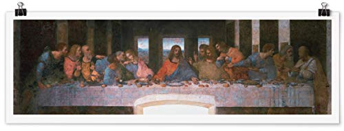 Bilderwelten Poster - Leonardo da Vinci - Das letzte Abendmahl Querformat, Matt 20 x 60cm