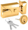 XFORT® Standard Deadlocking Night Latch 60mm, Complete with Rim Cylinder and 3 Keys, Elegant Polished Brass Nightlatch, External Door Lock for Front Door, High Security for Your Home or Workplace