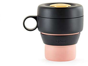 Lékué Taza colapsable para tes o cafés, Mug To Go Coral, 1 Unidad