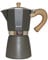 Gnali & Zani Venezia Espressokocher | Grau | Für 6 Tassen | Alle Herdarten inklusive Induktion | Aluminium Espresso kocher | Griffe aus Softtouch-Kunststoff in Holzoptik | Camping Kaffeekocher