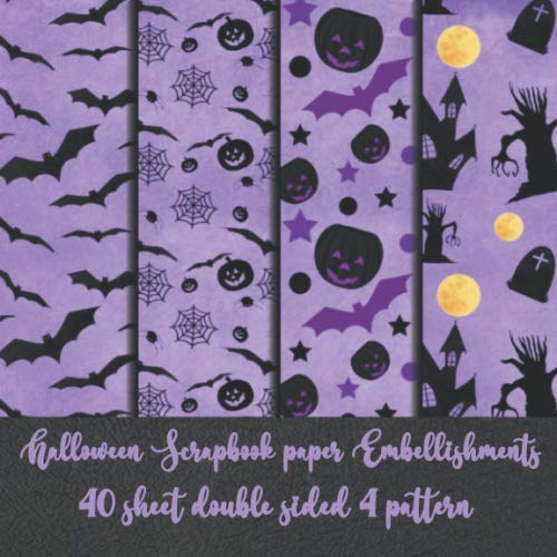 halloween scrapbook paper 40 sheet double sided 4 pattern: halloween scrapbooking paper - craft paper for halloween - halloween paper for decoupage