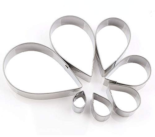 Anyasen 7 Stück Ausstechform Tropfen Rosenblüten Ausstechformen Cookie Keks Ausstecher Edelstahl Ausstechform Fondant Ausstechformen Set Gebäckform für Kuchen Brotherstellung Plätzchen