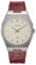 Kistanio Milano Herrenuhr mit Echtlederarmband 10ATM Saphirglas Creme Braun SI-CR-L-BR