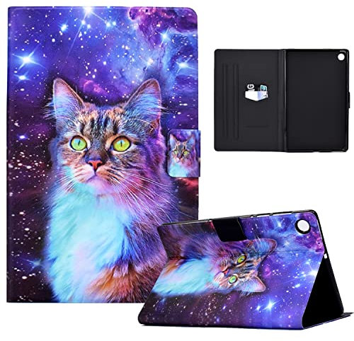 CXTCASE Coque pour Samsung Galaxy Tab A8 10.5 2021/2022, Étui Housse Samsung A8 2021,Coque de Protection avec Fonction Support Veille/Réveil pour SM-X200/SM-X205/SM-X207,Chat Etoile