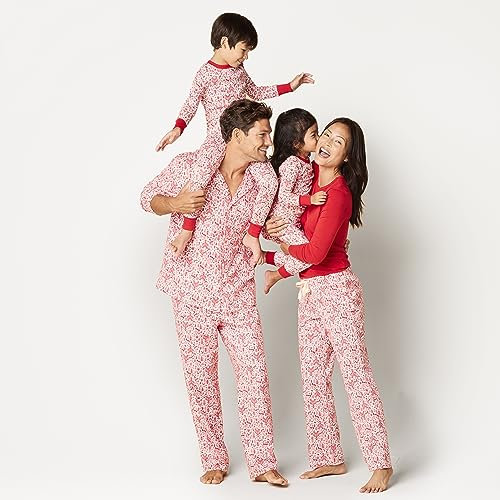 Amazon Essentials Women's Long Sleeve Knit Top and Lightweight Flannel Pajama Pant Set - Discontinued Colours, White Forest, 6XL Plus
