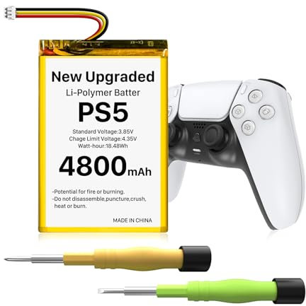PS5 Controller Akku,[Upgraded] 4800mAh LIP1708 Li-Ion Ersatzakku für Sony Playstation 5 Dualsense Controller CFI-ZCT1W, Ersetzen des PS5 LIP1708 Akkupack mit Toolkit