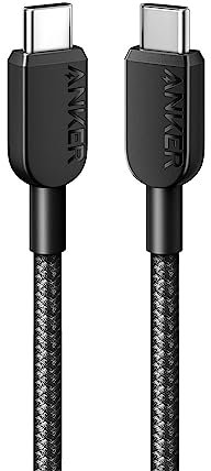 Anker Cable Usb C Carga Rápida, 60W y 3A 310 Cable iphone, Cable Usb C para iPhone 16, Samsung Galaxy S22, iPad Pro 2024, iPad Mini 6, iPad Air 4, MacBook Pro 2024, Switch (0,9m)