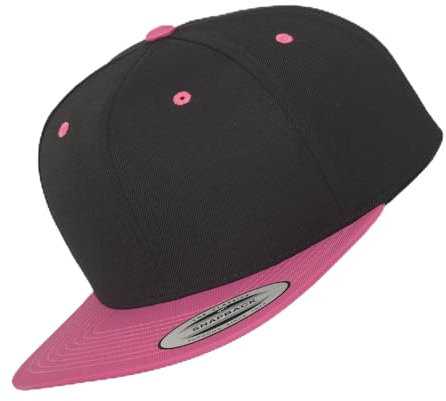 Flexfit Casquette snapback originale unie avec bandana UD Skull dans de nombreuses couleurs, Noir/rose fluo, taille unique