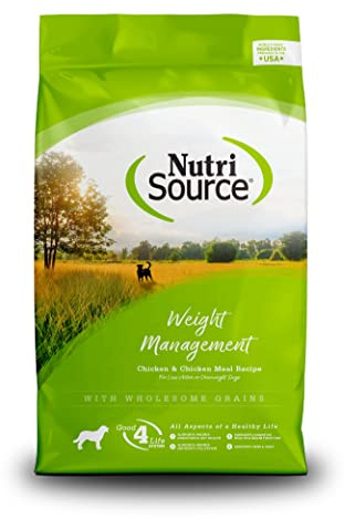 NutriSource Weight Management Dry Dog Food, Chicken Protein, 26 lb