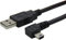 Mr. Gadget's Solutions Mini USB B Type 5pin Male Right Angled 90 Degree to USB 2.0 Male Data Car GPS Devices Cable Black - 2 Meters