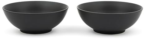Hanseküche Pastateller 2er Set - Spaghetti Teller für 2 Personen, Steingut Geschirrset für Nudeln, Bowl, spülmaschinenfest, handgefertigte Pastaschale, Pasta-Schüssel (2, Rund)