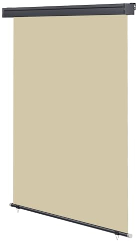 Senkrechtmarkise für Balkon 100x250 cm – Beige Seitenmarkise ausziehbar Windschutz Balkonmarkise schnelltrocknend, reißfest und windbeständig Vertikalmarkise Sonnenschutz Rollo Beschattung