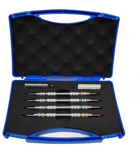 FORVE Kit De Test De Dureté Mohs, Testeur De Dureté Mohs avec 4 Stylos De Dureté Et Test Minéral, Matériau en Acier Inoxydable Et Bonne Texture, pour Pierres Précieuses, Jade, Bijoux, Verre, Béton