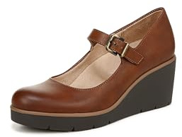 Naturalizer Soul Womens Adore Mary Jane Wedge Shoes Toffee Brown 7.5 W