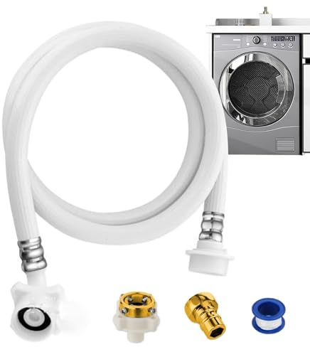 Portable Wash Machine Hoses | Heavy Duty Laundry Hose | Long Washing Machine Hose, Automatic Water Inlet Pipe, Washing Machine and Dishwasher Extension Pipe, Long PVC Water Inlet Hose