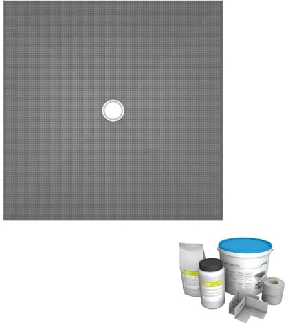 Receveur de douche à carreler 90 x 90 WEDI Fundo Primo carré écoulement centrée + kit d'étancheité