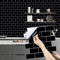 Alened Tile Stickers Black 30x30cm/30Pcs, Self Adhesive Wall Tiles Vinyl Peel and Stick on Thickened Waterproof Kitchen Backsplash Bathroom Decor