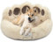 Pfoten&Nasen® Bärenpfote Hundebett [Beige, M - 75cm] Für Große, Mittelgroße und Kleine Hunde, Hundebett Waschbar, Hundekissen, Hundekorb, Hundebett Rund, Dog Bed, Hundekörbchen.