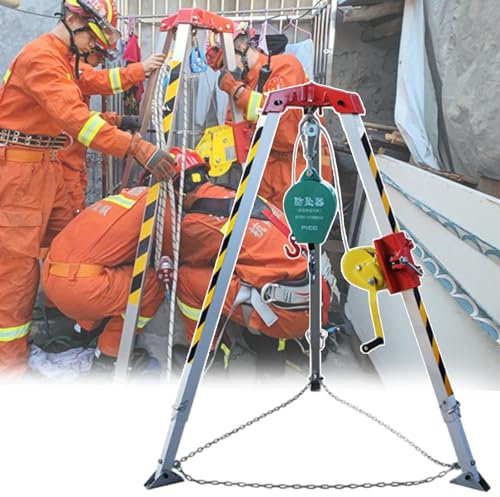 Hebestativ für beengte Räume, 1200-lbs-Winde, 7-Fuß-Beine, Hebestativ-Kit mit Absturzsicherung, Schacht-Bohrlochkopf-Stative-Hebezeug mit Werkzeugen
