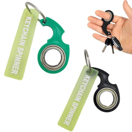 KOQAIIZ 2stk Schlüsselanhänger-Spinner, Zappelspielzeug Tragbar Finger-Spinning-Schlüsselanhänger, Spielzeug für Erwachsene Jugendliche Fingertraining, Angst und Negative Energie los