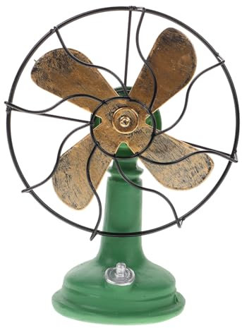 Zerodeko Vintage Table Fan, Retro Style Table Fan Model Plastic Standing Fan Antique Household Fans Desk Top Fan for Bedroom Bathroom Bar Home Decorations Gifts Green