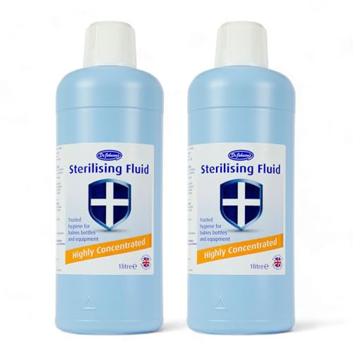 2 x 1L Dr Johnson's STERLISING FLUID - Highly Concentrated - Powerful Antibacterial Solution Effective Germ Killer - Trusted hygiene for babies' bottles and equipment
