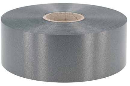 Geschenkband Ringelband 50mm x 100m wasserfest - 30 FARBEN in 5/10/19/31/50mm - Dekoband aus Kunststoff - Polyband Schleifenband zum Basteln von Weihnachtssternen & Autoschleifen - Anthrazit Grau