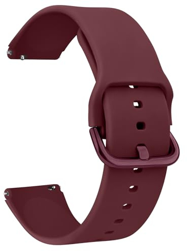 Smart Watch Strap Replacement (19mm) compatible with Blackview, Fitpolo, GRV, Letscom,Letsfit,Lifebee,Lintelek, Teminice, Tensky, Toobur, Umidigi, VeryFit, VeryFitPro, Willful, Y amay (Wine Red)