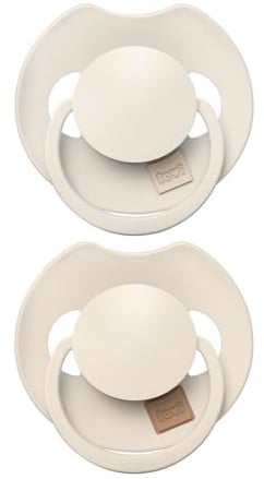 LOVI Prime Beruhigungssauger Silikon Schnuller dynamisch, BPA-frei, antiallergisch, unterstützt Saugreflex, mit Sterilisationskapsel, 2 Stück (Coconut/Ivory, 6-18 m)