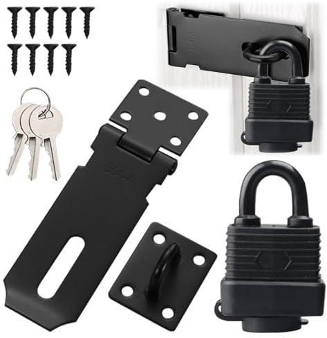 Cerrojo y candado de acero inoxidable con tornillos, cerrojo de seguridad para ventana, cerradura de puerta de jardín con 3 llaves, pestillo de bloqueo de cobertizo para dormitorio, baño, puerta,