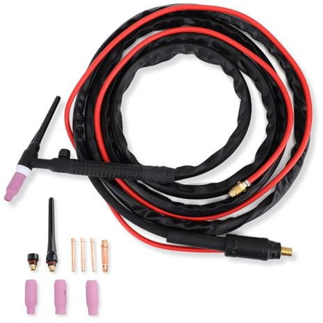 Torcia per Saldatore TIG Raffreddata Ad Acqua, Pistola di Saldatura TIG con Tubo 'aria 13 Piedi, 8mm² Filo di Rame Ad Alta Purezza, Compatibile con Saldatrici ARC200, MIG200, MIG250