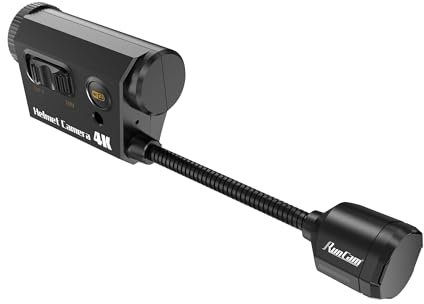 RunCam Helm Kamera, 4K biegsame Action-Kamera mit 6 Stunden Aufnahme, App-Steuerung für Airsoft, Paintball, Taktische Helme, Motorrad, Radfahren, Klettern, Outdoor-Sport