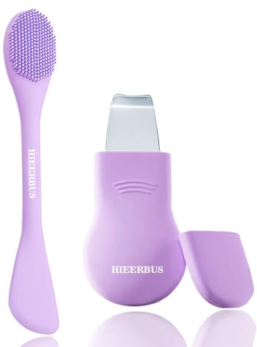 Blackhead Remover Tool,Silicone Face Scrubber, 2 in 1 Nose Pore Brush Scraper for Deep Cleansing,Face Skin Spatula, Nose Black Head Remover, Pore Cleaner Skin Care Tool for Men Women (Purple)